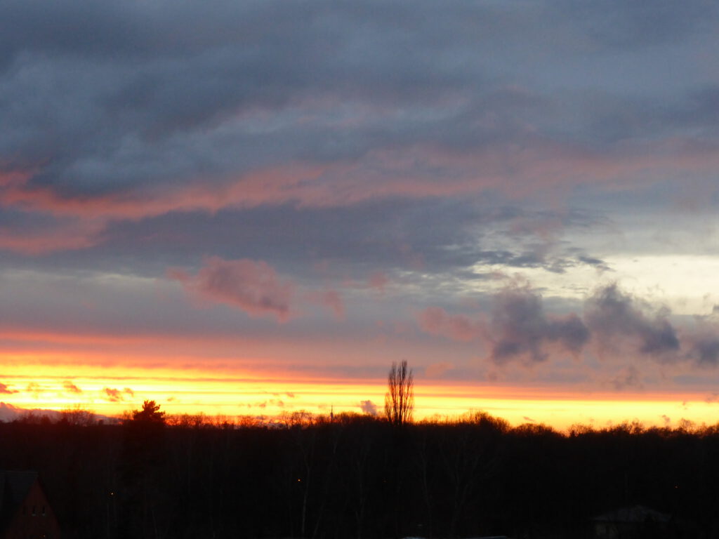 Sonnenuntergang im Zug